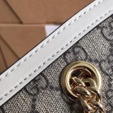 Best Gucci 479197 7 Star GG Supreme Canvas Padlock White Shoulder Bag