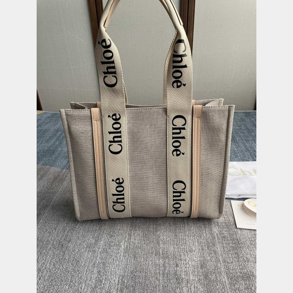 Best Quality Chloe Woody Tote Bag in Cotton Canvas 36CM