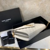 YSL Replica Saint Laurent Envelope Wallet on Chain WOC 620280 White Bag