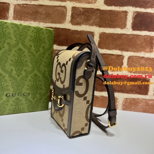 Copy Gucci Top Quality 625615 Horsebit 1955 Jumbo bag in GG Supreme canvas