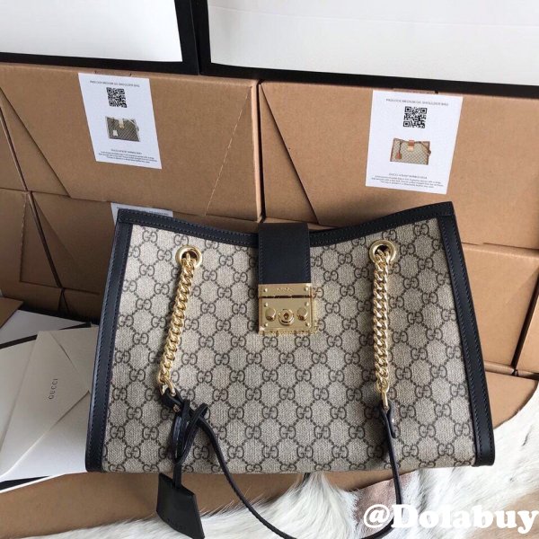 Replicas Gucci Padlock medium GG shoulder bag ‎479197 black