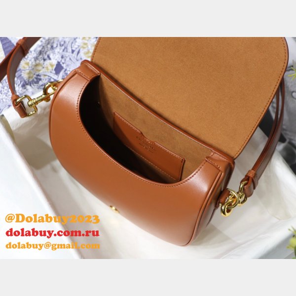 Replica Luxury Dior Bobby Bag Brown Box Calfskin