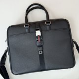 Gucci Copy Business Mens Medium Briefcase Web Black 816757 Bag