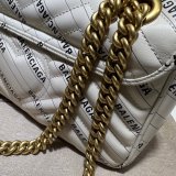 Gucci Replicas 443497 Chain Bags For Women GG Marmont small matelassé shoulder White