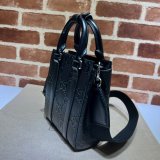 Fake Gucci AAA+ 696010 GG embossed mini tote black bag