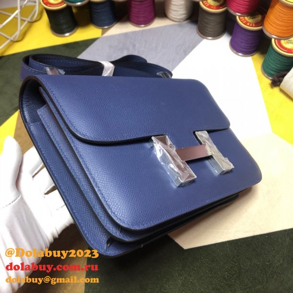 Hermes Constance Bag 23cm Epsom Leather dark blue