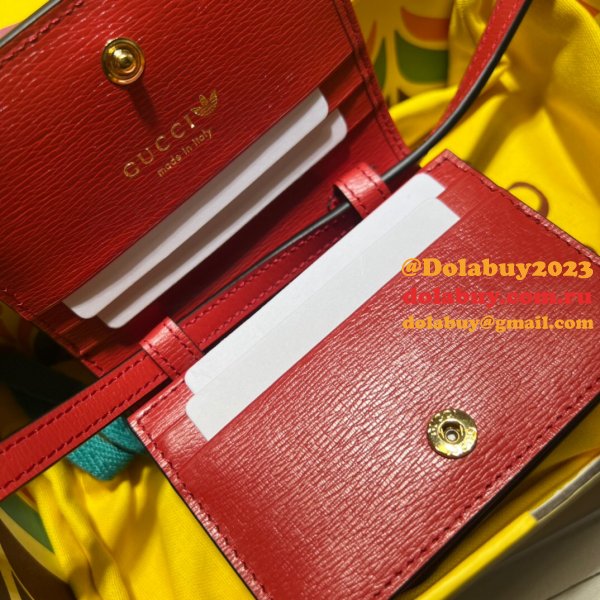 Best Adidas X Gucci Fake 702248 Card Case With Horsebit