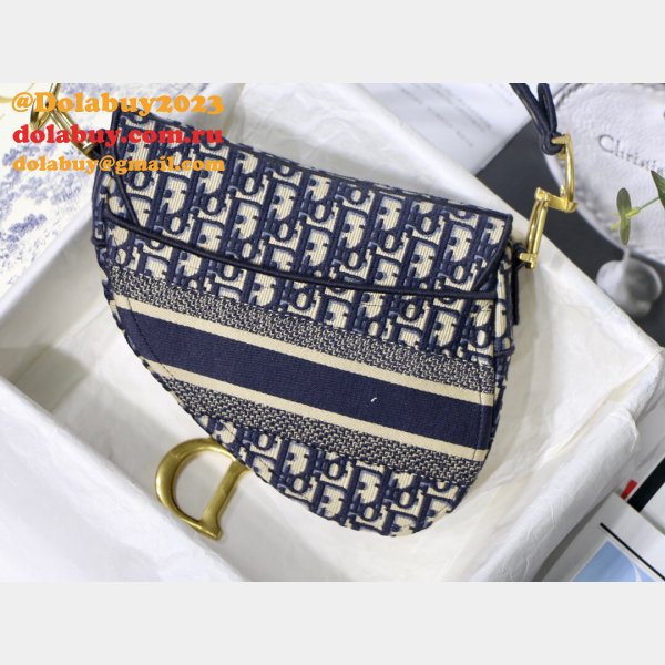 Replica Saddle Bag Blue Dior Oblique Jacquard