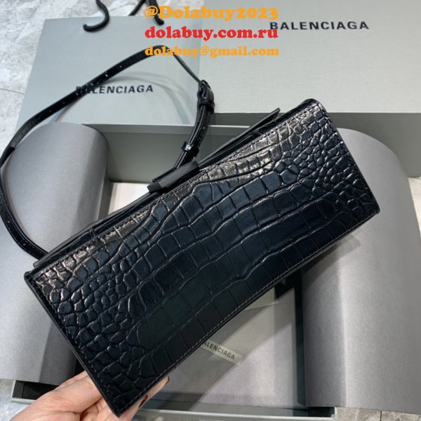 Balenciaga Replica Hourglass Small Top Handle Bag Black