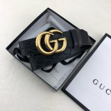 Gucci Belt With Double G Buckle 38mm-2 Black Fake