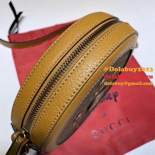 Best Beige Disney x Gucci round shoulder 603938 Replica bag