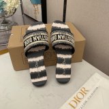 2021 Replica Christian Dior One-word embroidered slippers Shoes