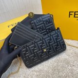 Fendi Best Fashion 212200 Maca embossing Black Bags