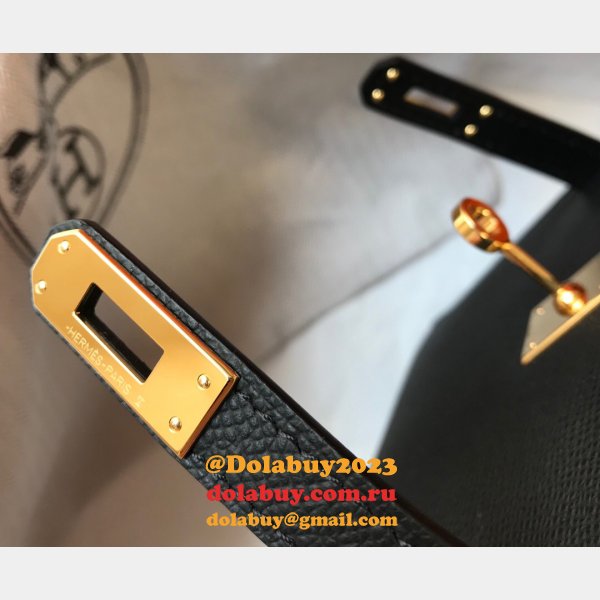 Hermes Mini Kelly Black Replica Handbag Epsom leather