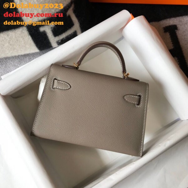 AAA Replica Hermes Mini Kelly Grey Bags