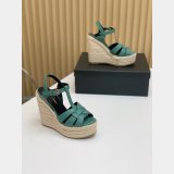 Saint Laurent Replica Espadrille Platform Wedge Sandals Heel Shoes