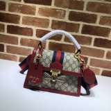 Gucci Fashion 476541 GG Supreme Queen Margaret Small Top Handle Bag