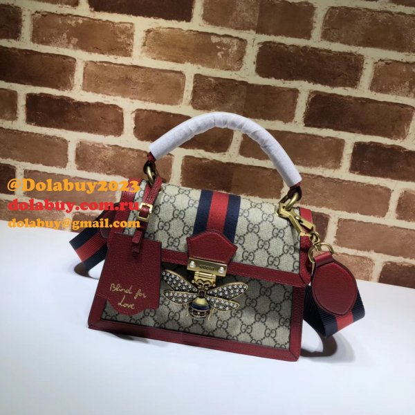 Gucci Fashion 476541 GG Supreme Queen Margaret Small Top Handle Bag