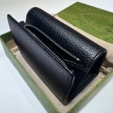 Best Gucci Replicas GG Marmont Medium Wallet 644407 Black/Gray/Apricot Leather