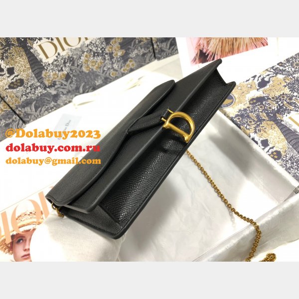 Saddle Woc 22CM Black Replica Dior Oblique Jacquard