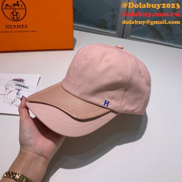 Hermes High Quality Canvas fabric Peaked cap