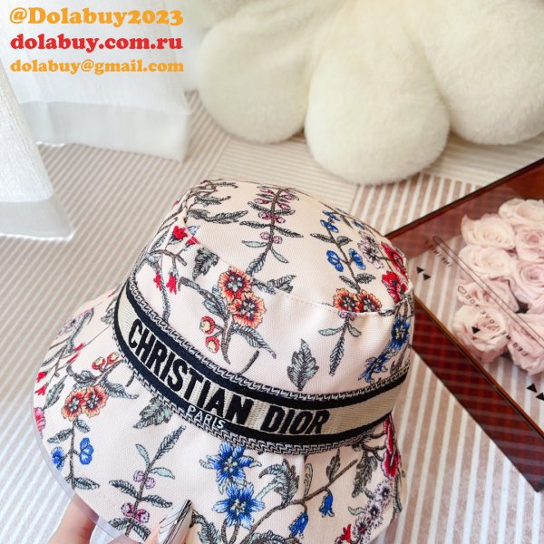 Best Christian Dior Colorblock bow Fisherman hat