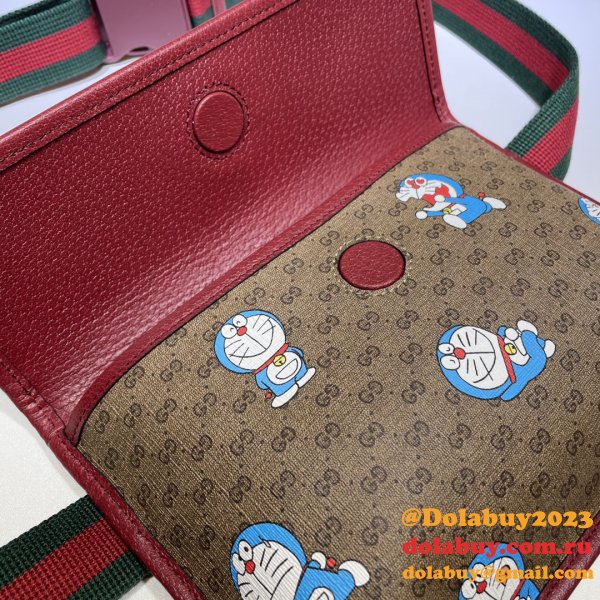 Beige Doraemon x Gucci Replcia small belt 647817 bag