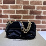 Black Velvet 443497 Gucci GG Marmont Matelassé Shilder Replica Bag