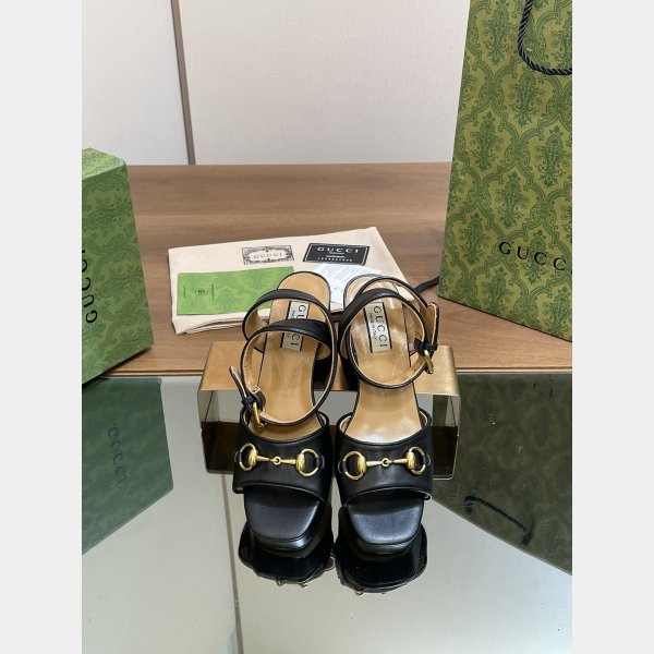 Duplicate gucci Lady horsebit-detailed leather sandals