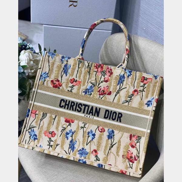 Christian Dior Replica Book Tote Oblique Embroidery