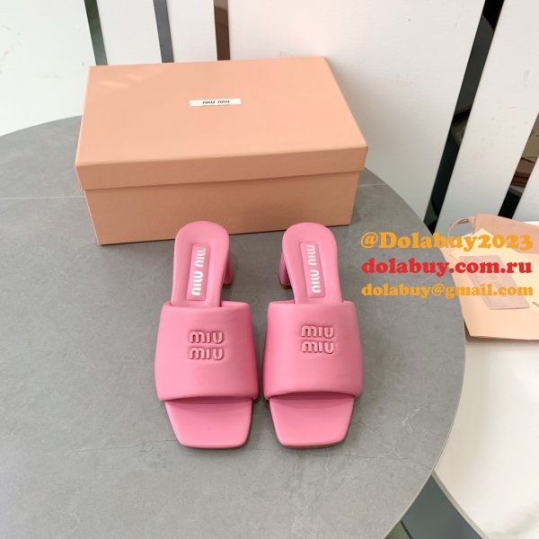 Miu Miu Replica Bread Slippers Heel Sandals Shoes