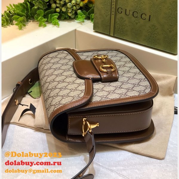 Gucci Replica GG Horsebit 1955 shoulder 602204 Brown bag