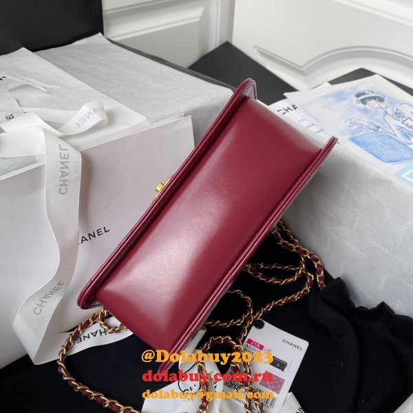 Designer Replica Calfskin & Gold-Tone Metal White Mini Flap AS2615 Bag