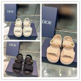 Top Quality Dior Ecru Fringed Cotton Canvas Dioract Sandal