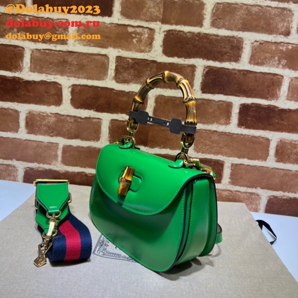 Perfect Gucci Copy 675797 Small top handle pink/green bag with Bamboo